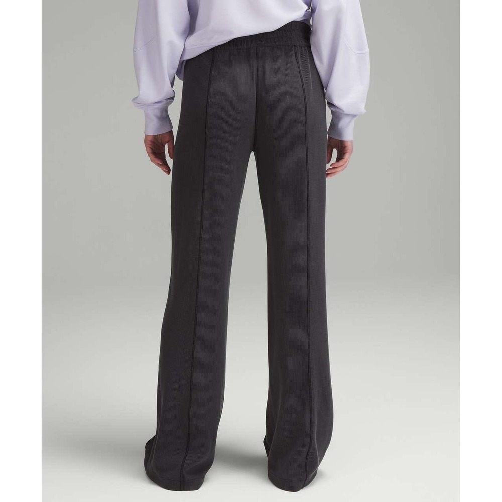 Lululemon Softstreme Ribbed High-Rise Flared Pant Black LW5EUBS Size 4